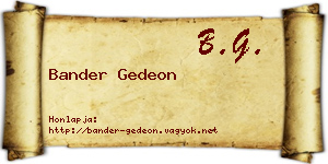 Bander Gedeon névjegykártya